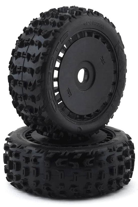 Arrma Pre-Mounted dBoots Katar B 6S Tire/Wheel Set (Black) (2)