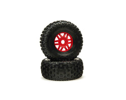 Arrma Mojave 6S BLX dBoots "Fortress" Pre-Mounted Tire Set (Red) (2)