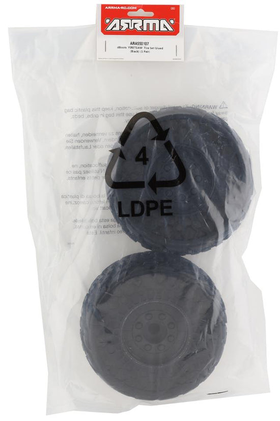 Arrma Fireteam 6S BLX Pre-Mounted dBoots Tires (Black) (2) w/17mm Hex