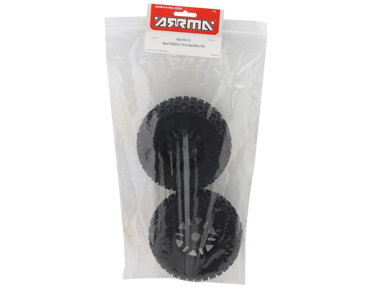 Arrma dBoots Fortress LP Pre-mounted Tire Set (Black) (2) w/17mm Hex 1/8 MOJAVE 4S
