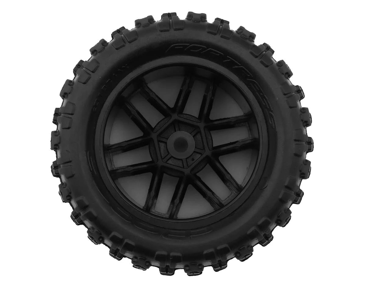 Arrma dBoots Fortress Pre-mounted MT Tire Set (Black) (2) w/12mm Hex