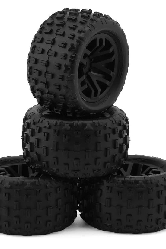 Arrma dBoots Fortress Pre-mounted MT Tire Set (Black) (2) w/12mm Hex