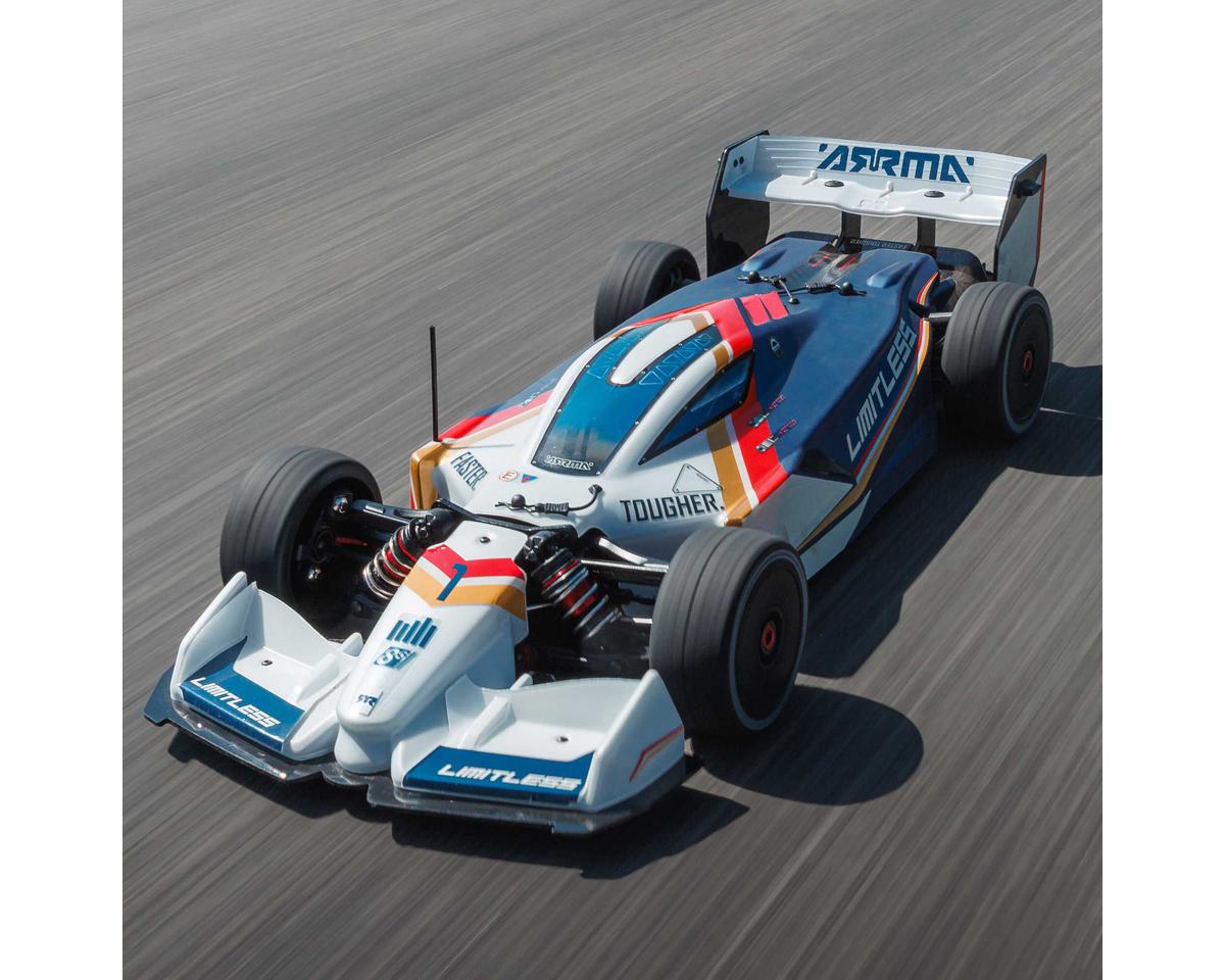 Arrma Limitless 120 8S BLX 4WD RTR Electric Brushless Street Speed (White/Blue) w/DX3 Radio, Smart ESC & AVC (Copy)