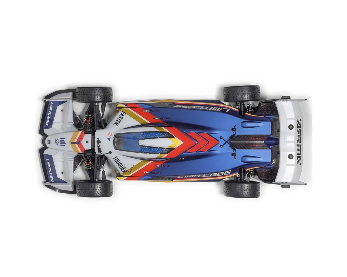 Arrma Limitless 120 8S BLX 4WD RTR Electric Brushless Street Speed (White/Blue) w/DX3 Radio, Smart ESC & AVC (Copy)
