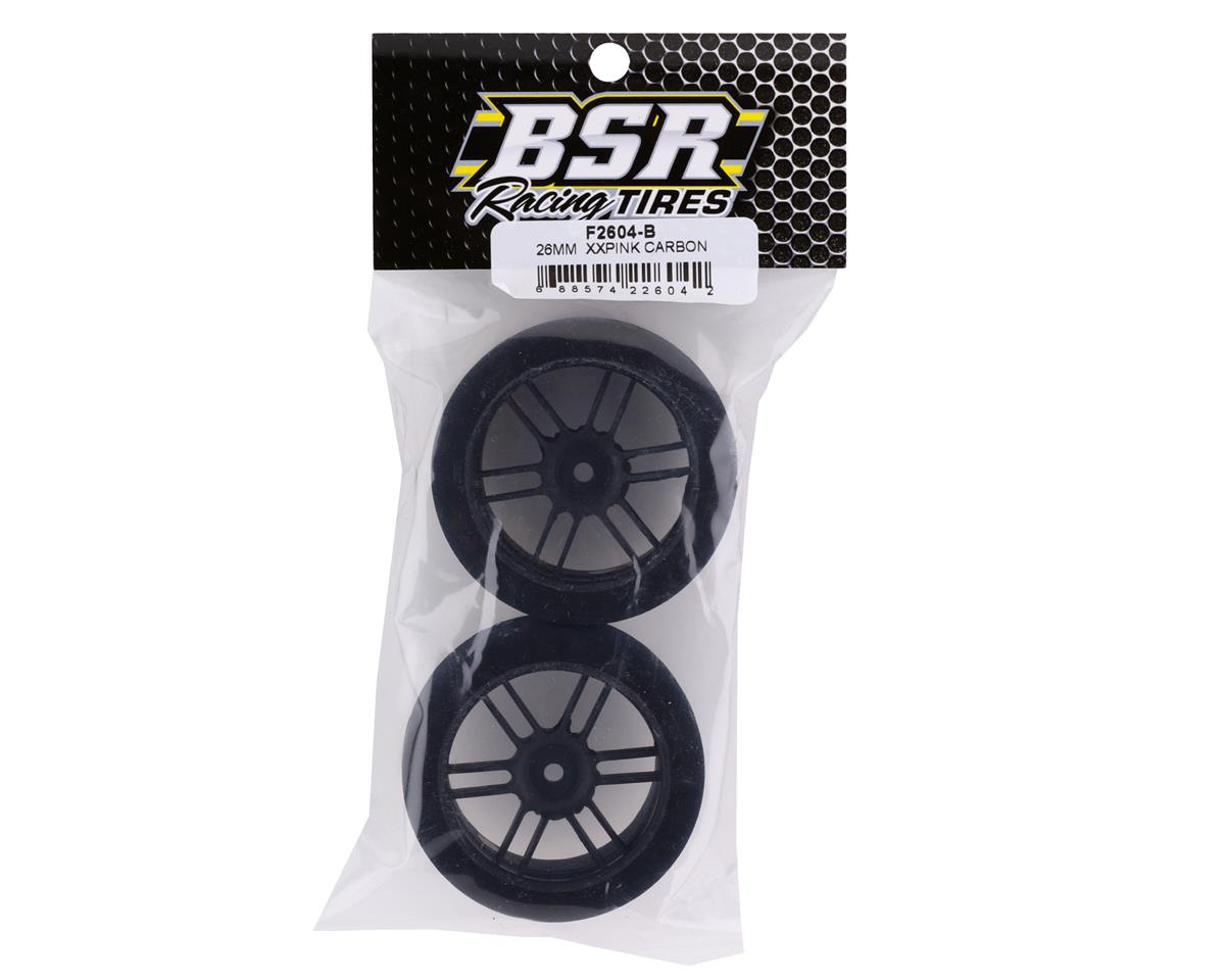BSR Racing 1/10 26mm Front Mounted Foam Touring Tires (Black) (2) (XX Pink)