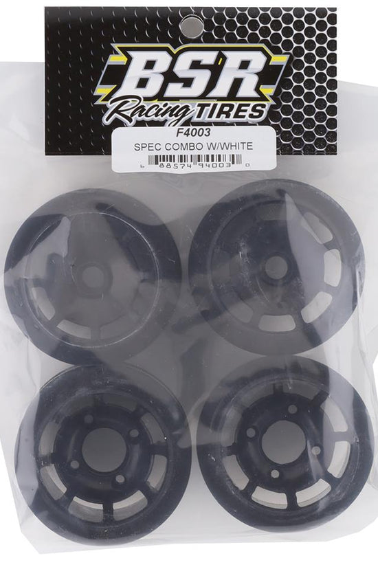 BSR Racing 1/10 Spec (4) (White) Foam Combo Tires
