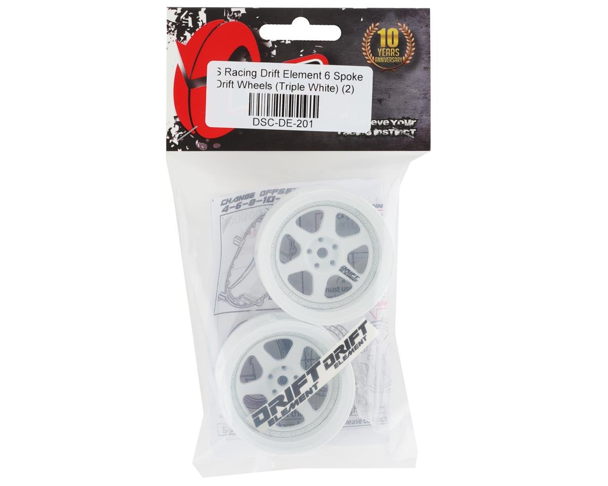 DS Racing Drift Element 6 Spoke Drift Wheels (2) (Adjustable Offset) w/12mm Hex