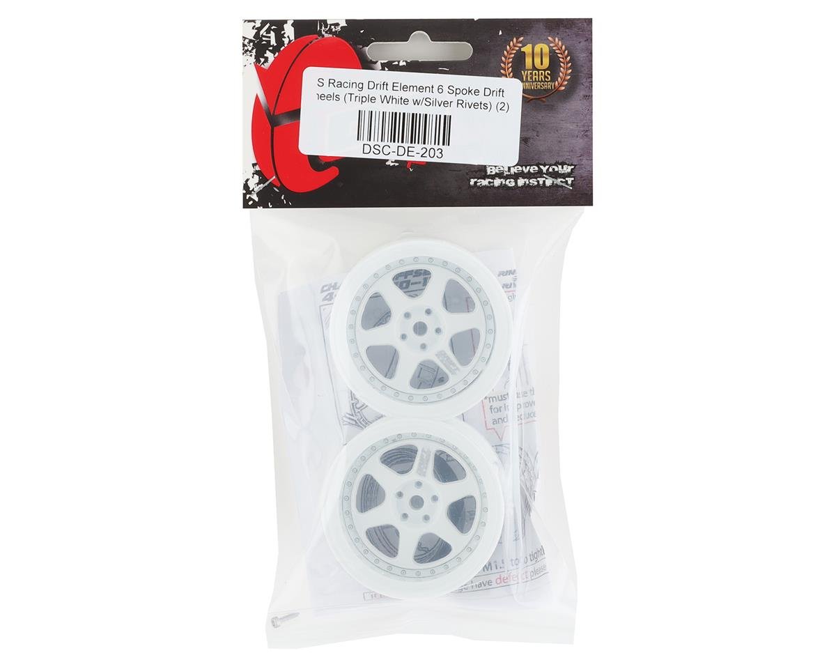 DS Racing Drift Element 6 Spoke Drift Wheels (2) (Adjustable Offset) w/12mm Hex