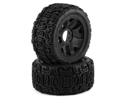 DuraTrax Warthog 5.7" Pre-Mounted Tire (Black) (2) w/Ripper Wheels & Removable 24mm Hex 8S