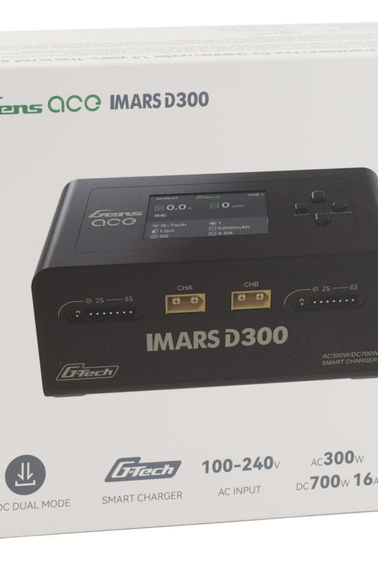 Gens Ace Imars D300 G-Tech Smart Dual AC/DC Charger (6S/16A) (Black) (AC-300W) (DC-350W x2)