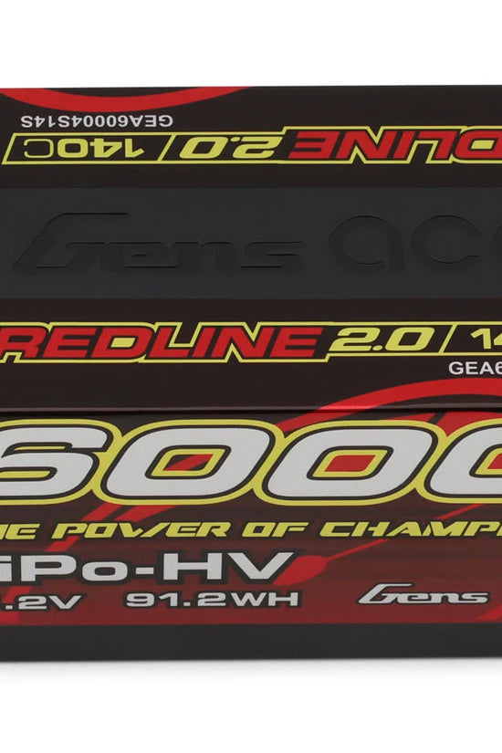 Gens Ace Redline 2.0 4S Shorty LiHV Battery 140C (15.2V/6000mAh) w/5mm Bullets