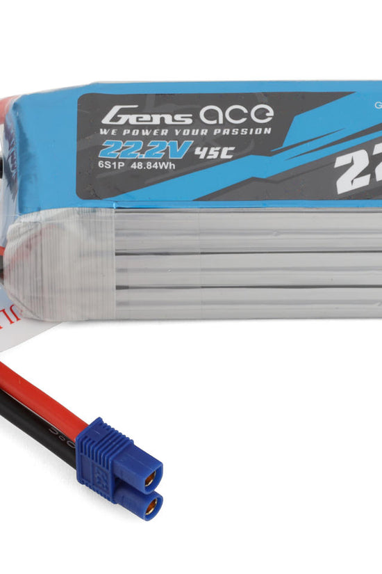 Gens Ace 6S LiPo Battery 45C (22.2V/2200mAh) w/EC3 Connector (Soft Pack)