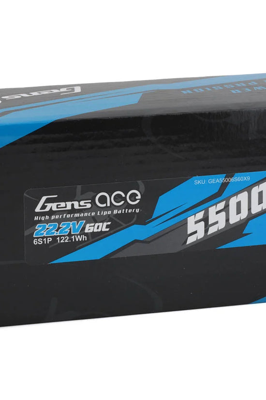 Gens Ace 6S LiPo Battery 60C (22.2V/5500mAh) w/XT90 Connector (Soft Pack)
