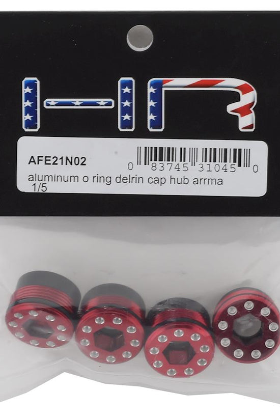 Hot Racing Arrma Kraton 8S Aluminum O-Ring Delrin Cap Hub Nut (Red) (4)