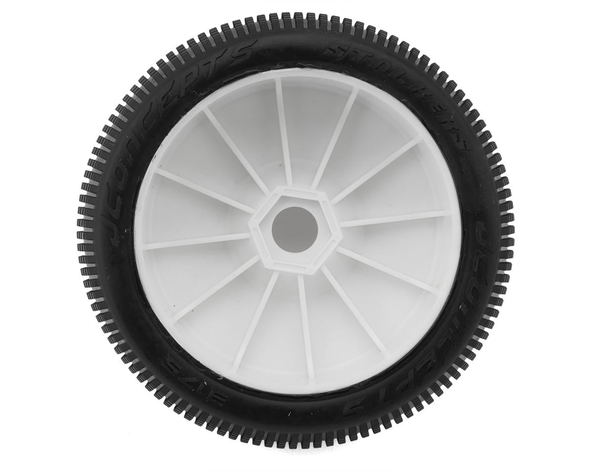 JConcepts Stalkers 1/8 Pre-Mounted Buggy Tire (White) (Green)