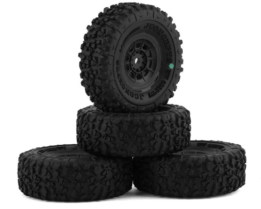 JConcepts Landmines 1.0" Pre-Mounted Tires w/Hazard Wheel (Black) (4)w/7mm Hex