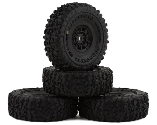 JConcepts Landmines 1.0" Pre-Mounted Tires w/Hazard Wheel (Black) (4)w/7mm Hex