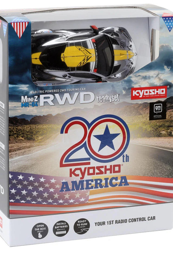 Kyosho MR-04 Mini-Z RWD ReadySet w/Chevrolet® Corvette® C8.R Body (Chrome/Yellow) w/KT-531P 2.4GHz Radio