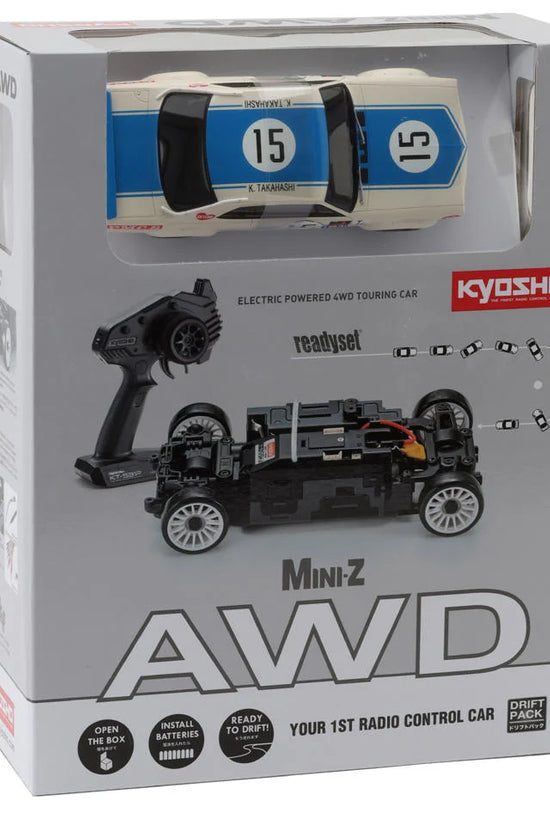 Kyosho MA-020 AWD Mini-Z ReadySet w/Nissan Skyline 2000GT-R Body (Blue) w/KT-531P 2.4GHz Radio
