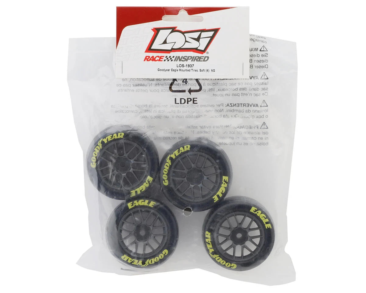 Losi NASCAR Goodyear Eagle Pre-Mounted Tires (4) (Soft)