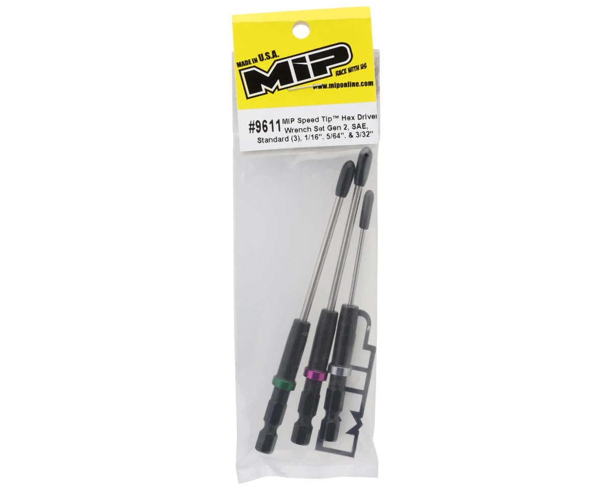 MIP Gen 2 Speed Tip Hex Driver Power Tool Tip Set (SAE) (1/16", 5/64" & 3/32")