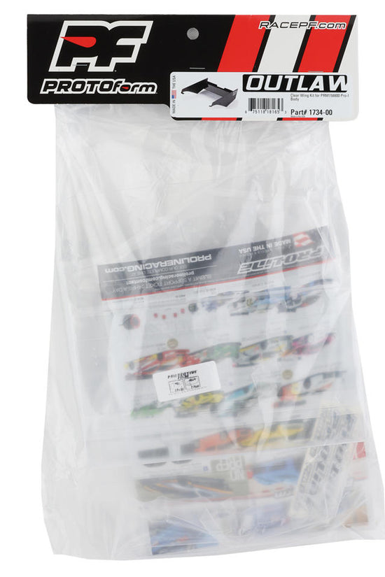 Protoform 1963 Chevrolet Corvette Pro-Mod 1/10 Outlaw Drag Racing Wing (Clear) (Use w/PRM1588-00)