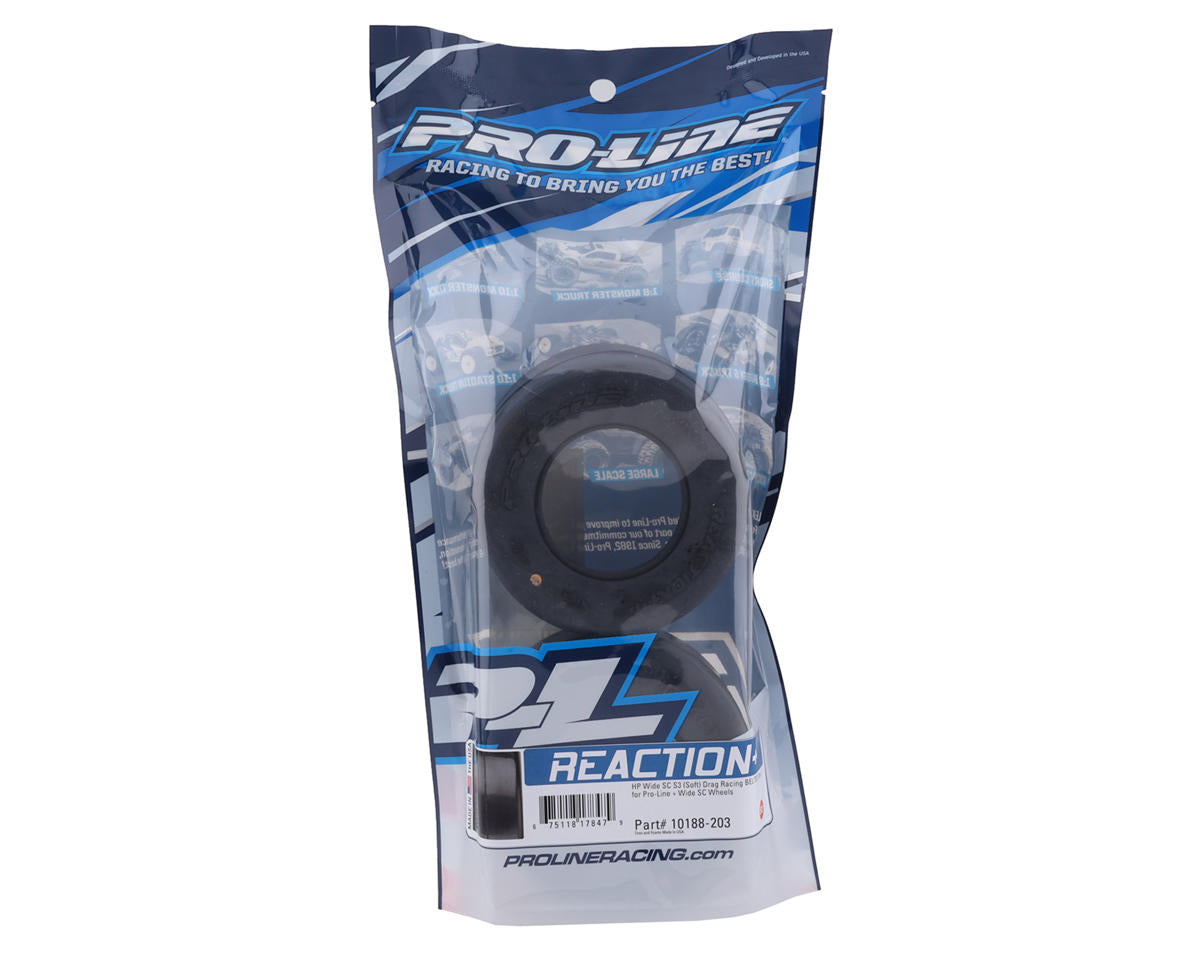 Pro-Line Reaction+ HP Belted Wide Drag Slick 2.2/3.0 SCT Rear Tires (2) (S3)