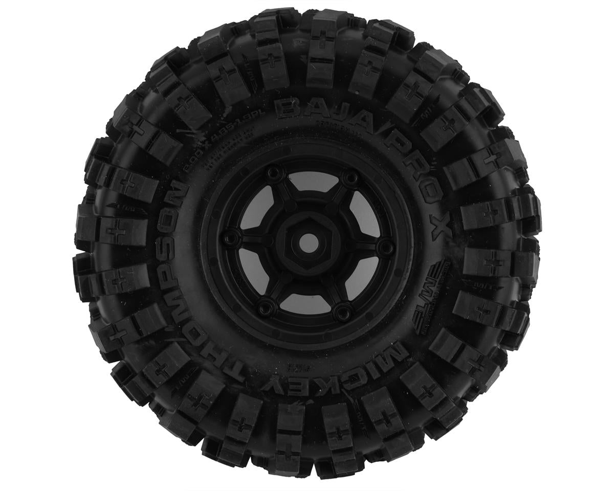 Pro-Line Mickey Thompson Baja Pro X Pre-Mounted 1.9" Rock Crawler Tires (G8) w/Holcomb Bead-Loc Wheels (Black) (2)