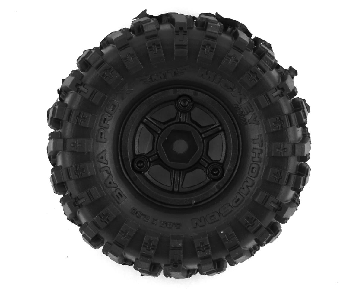 Pro-Line SCX24 1.0" MT Baja Pro X Pre-Mounted Tires (Black) (4) (Medium) w/Holcomb Wheels
