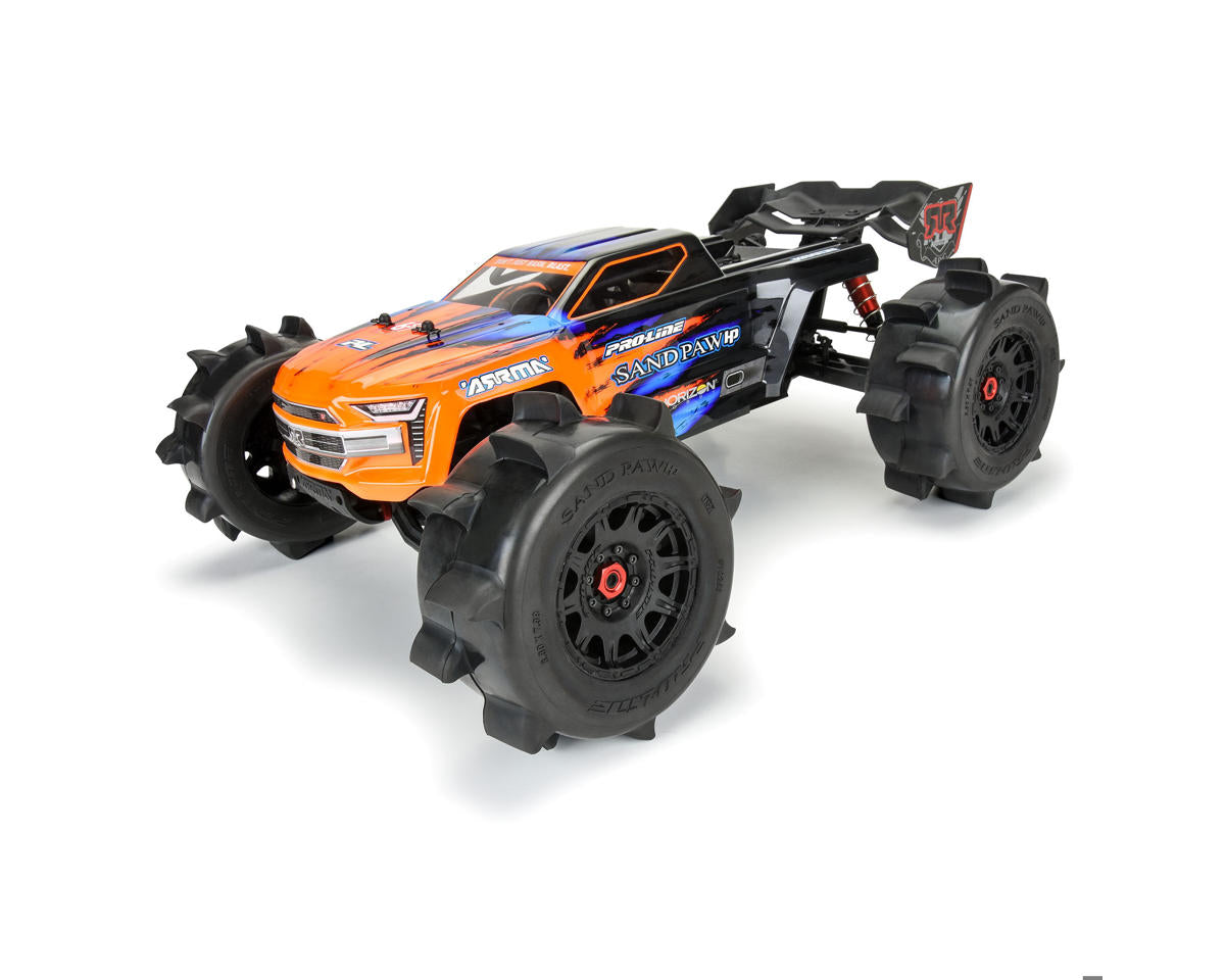 Pro-Line Sand Paw HP Belted 3.8" Pre-Mounted Truck Tires (2) (Black) (M2) w/Raid Wheels & 17mm Hex