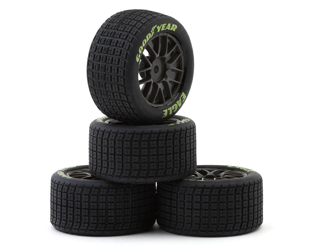 Pro-Line Racing 1/12 Goodyear Eagle Dirt Tire F/R MTD Gray Wheels (4): Losi NASCAR