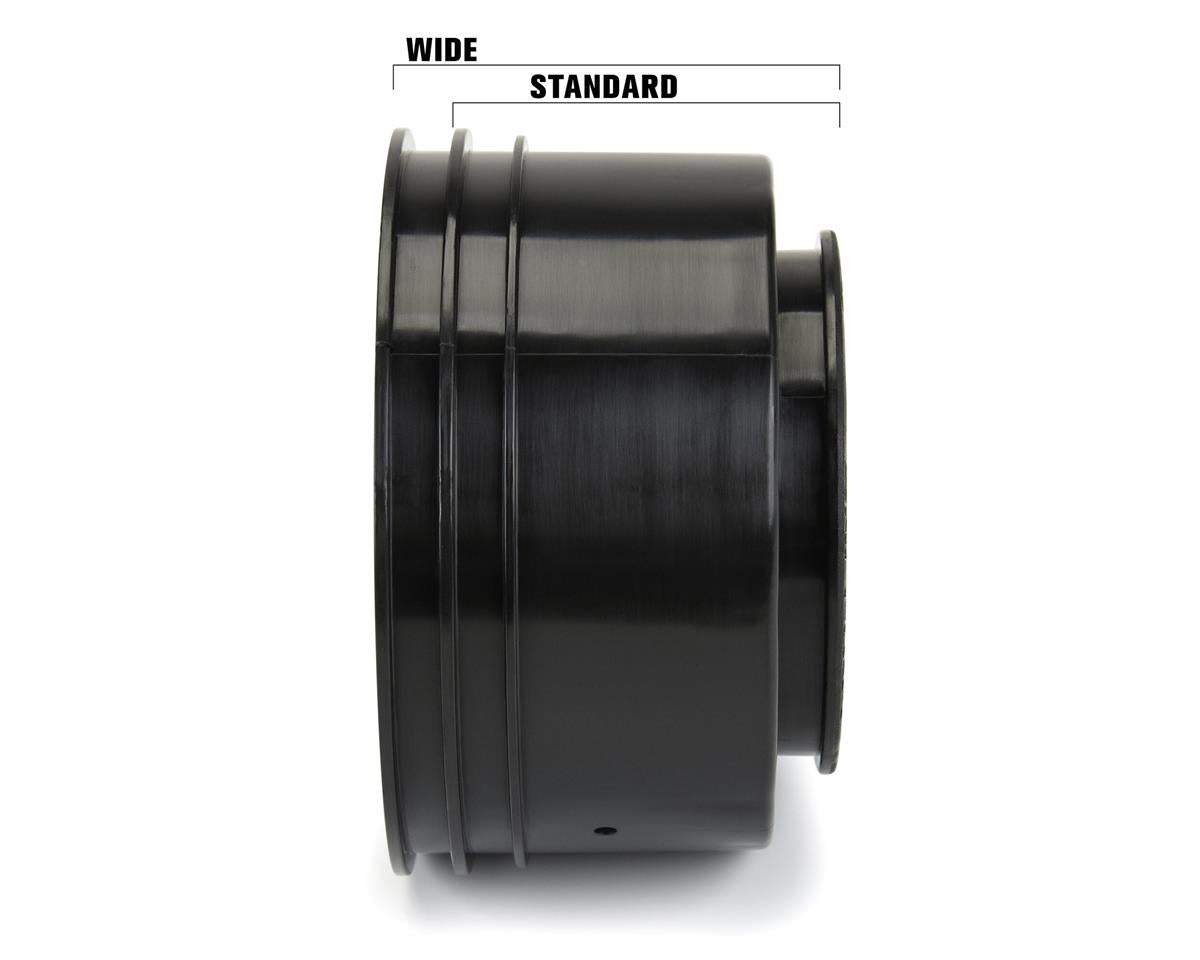 Pro-Line Showtime+ Wide Drag Spec Rear Drag Racing Wheels (2) w/12mm Hex (Black)