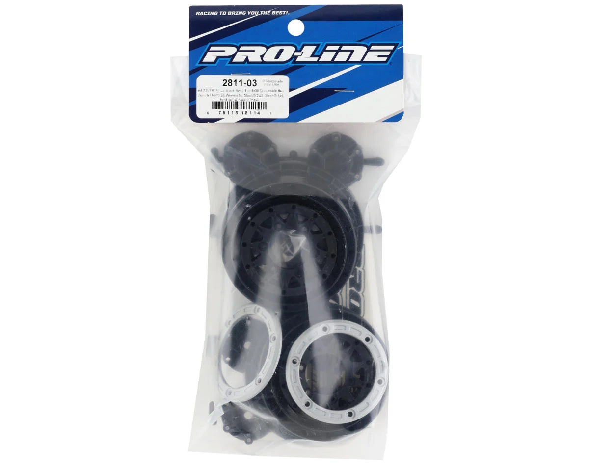 Pro-Line Raid Bead-Loc 2.2/3.0" Short Course Wheels (Silver/Black) (2) w/12mm & 14mm Removable Hex