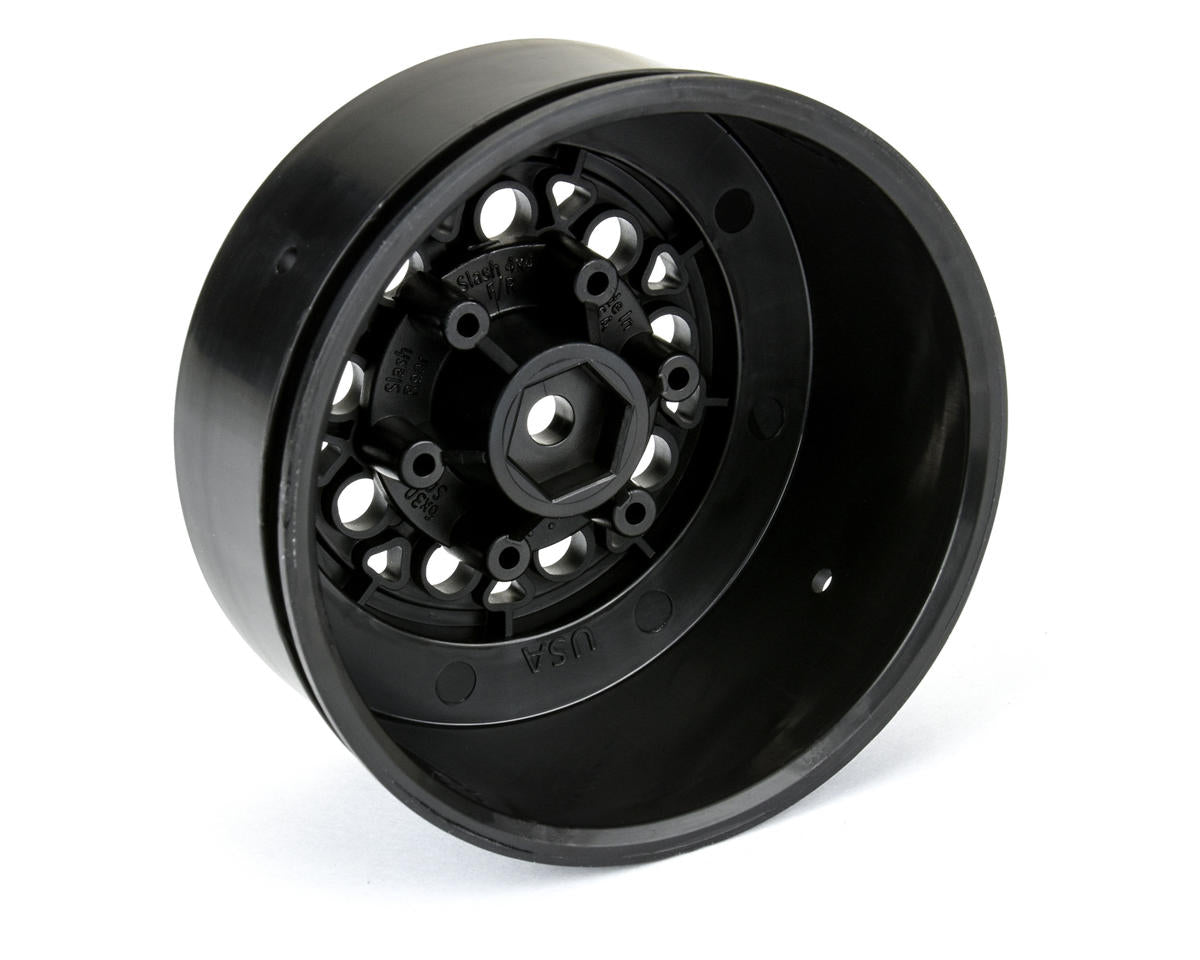 Pro-Line Showtime 2.2/3.0" Short Course Dirt Oval Wheels (Black) (2) w/12mm & 14mm Removable Hex