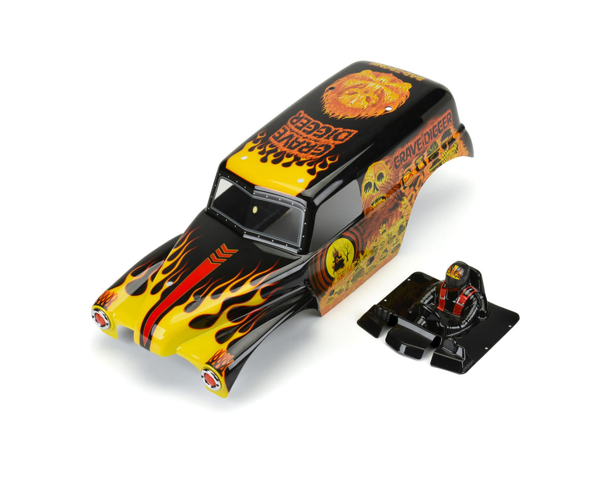 Pro-Line LMT 1/10 Grave Digger Fire Pre-Painted Body (Red)