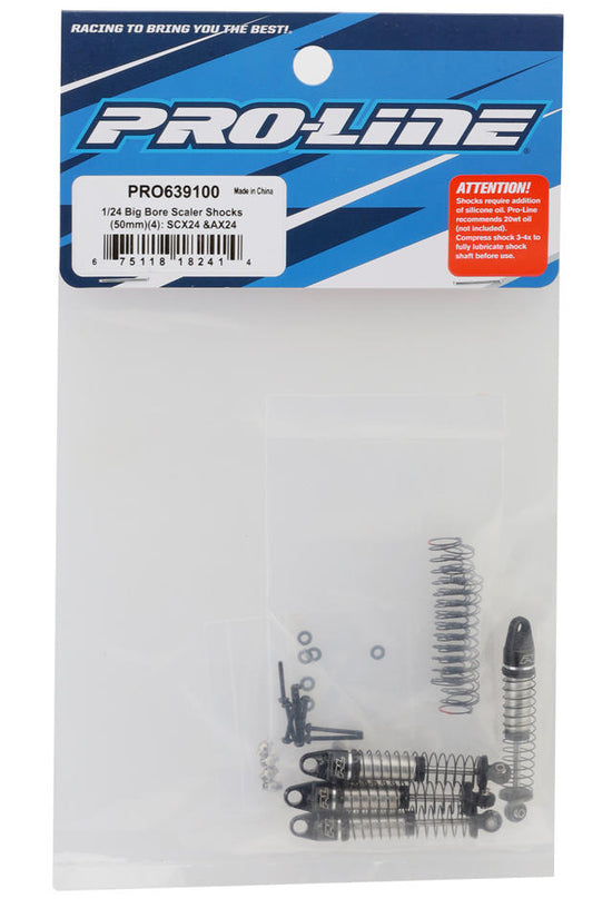 Pro-Line Racing 639100 Big Bore Scaler Shocks 50mm 4 for Axial SCX24 & AX24