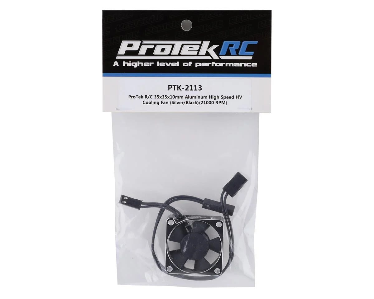 ProTek RC 35x35x10mm Aluminum High Speed HV Cooling Fan (Silver/Black) 1/10, 1/8 Motor & ESC