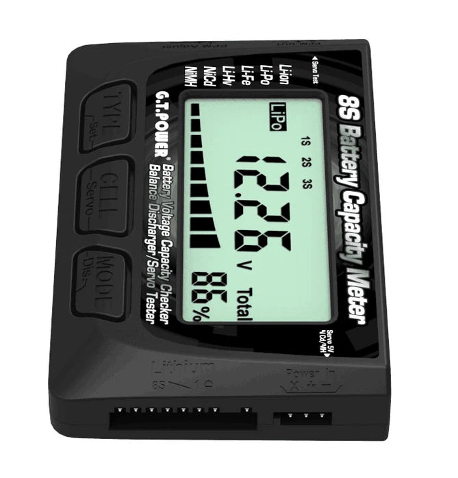 Racers Edge G.T. Power 8S Battery Capacity Meter & Servo Tester RCESC1600