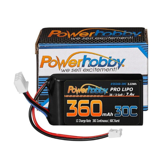 Powerhobby Lipo Battery 2S 360MAH 30c For Axail SCX24