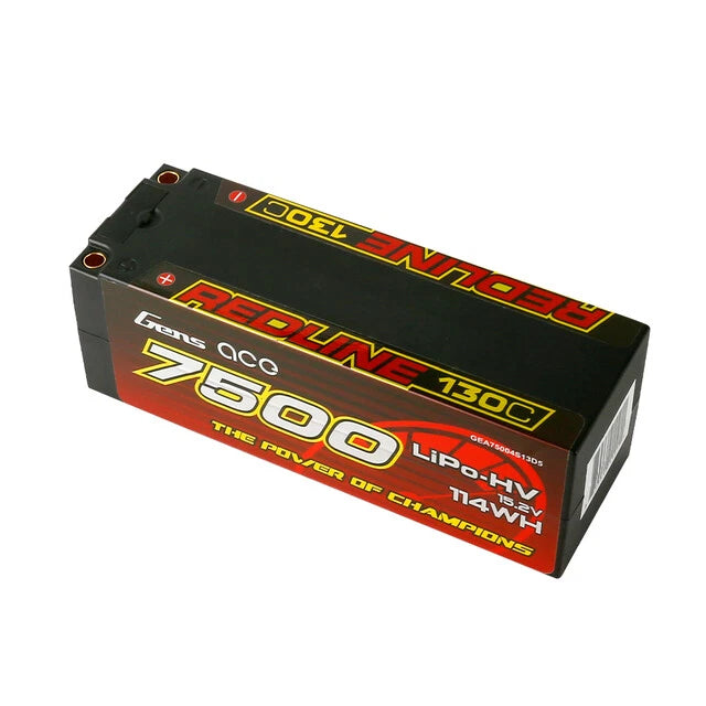 Gens Ace 7500mAh 130C 15.2V HV Lipo Battery 4S HardCase For 1/8 Racing Car Buggy