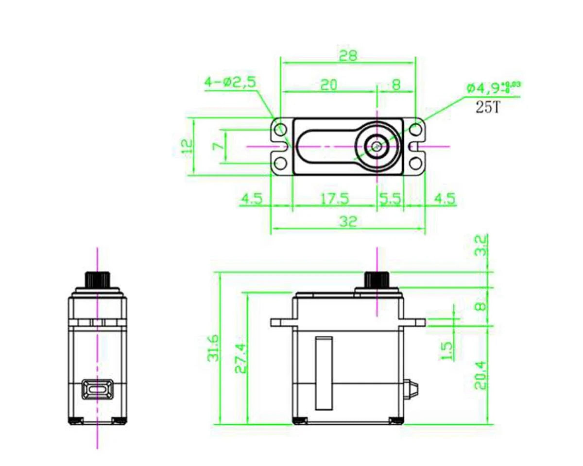 Reefs RC 99MICRO Servo, Brass Edition For 1/24 and 1/18 Rock Crawlers