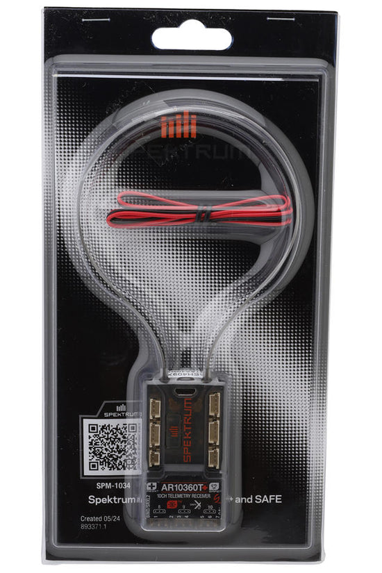 Spektrum RC AR10360T+ 10-Channel DSMX Aircraft Telemetry Receiver w/AS3X+ & SAFE