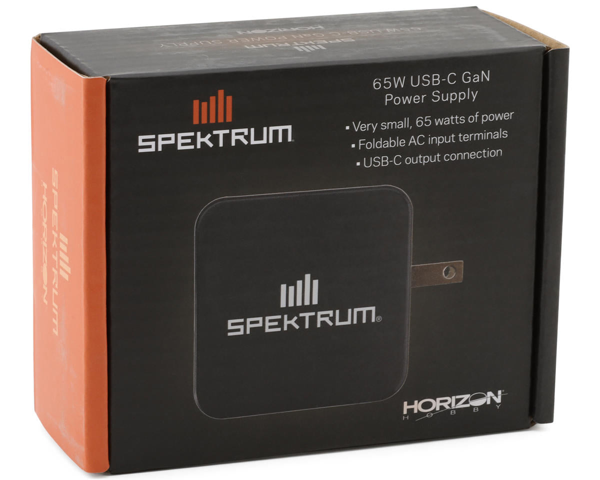 Spektrum RC 65W USB-C GaN Power Supply w/Type-C Charge Cable