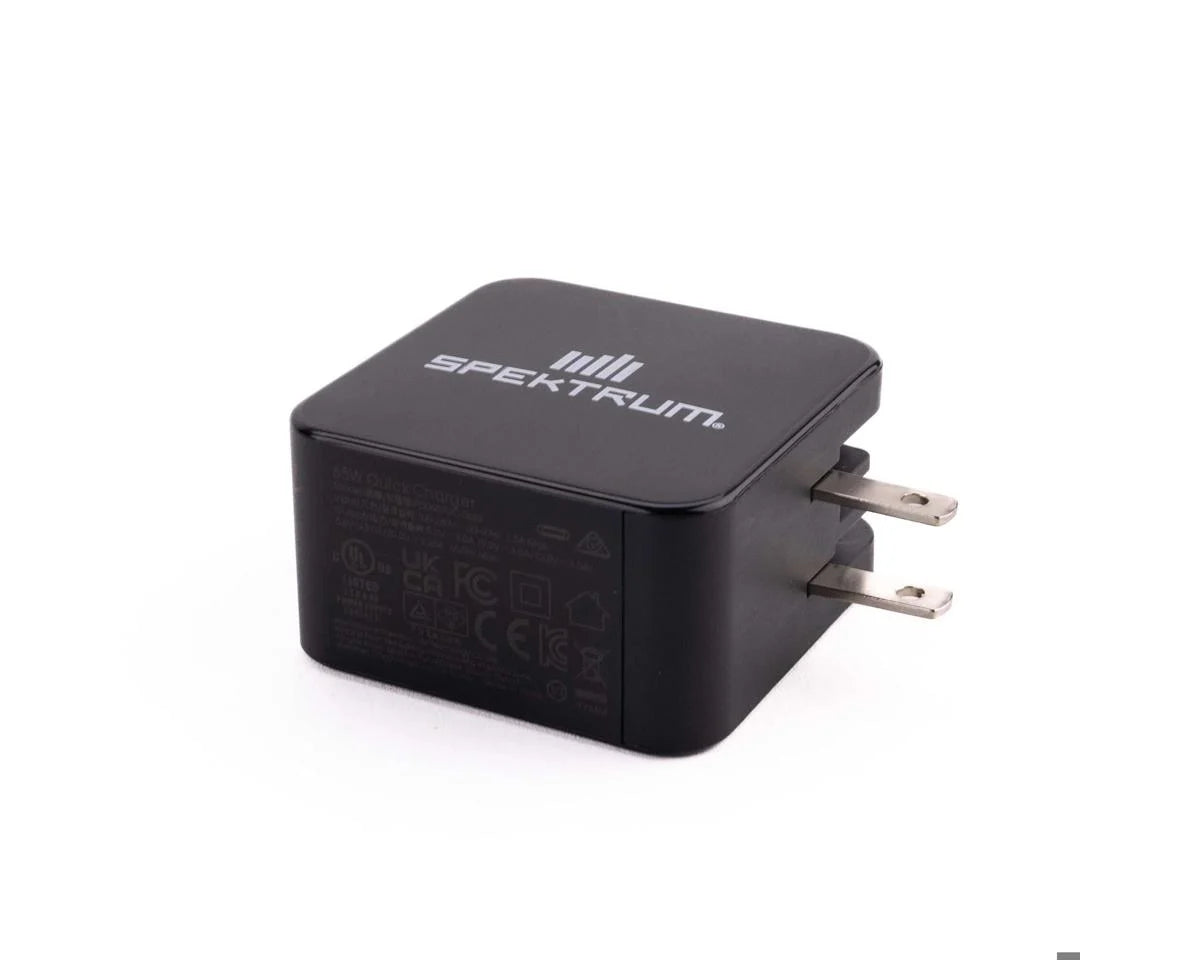 Spektrum RC 65W USB-C GaN Power Supply w/Type-C Charge Cable