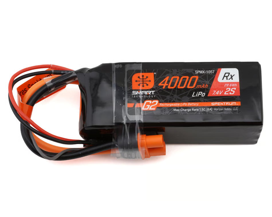 Spektrum RC 2S Smart G2 Receiver LiPo 15C Battery Pack (7.4V/4000mAh) w/IC3 Connector