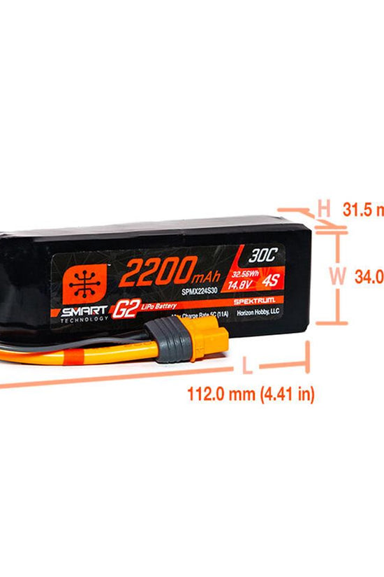 Spektrum RC 4S Smart G2 LiPo 30C Battery Pack w/IC3 Connector (14.8V/2200mAh)