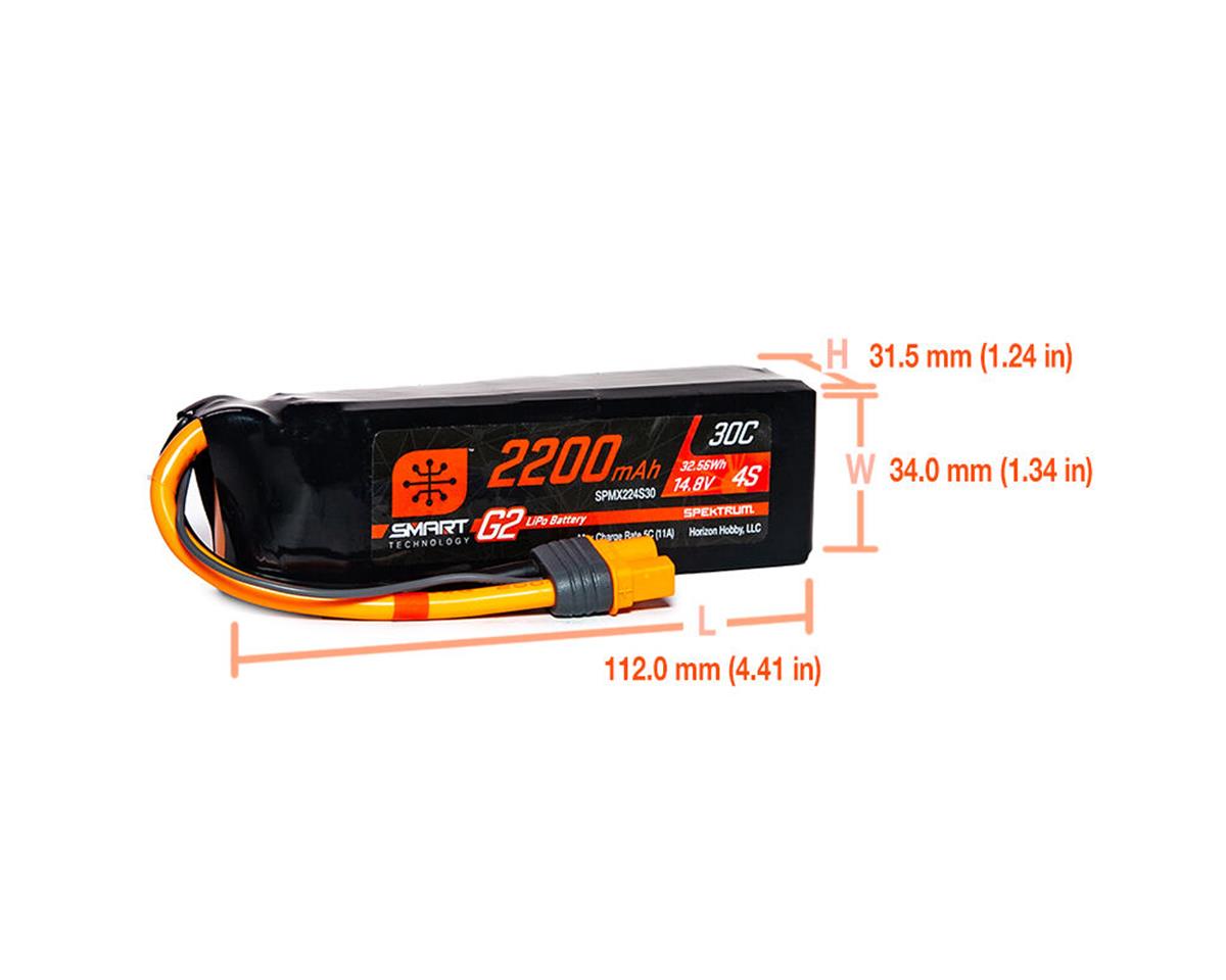 Spektrum RC 4S Smart G2 LiPo 30C Battery Pack w/IC3 Connector (14.8V/2200mAh)