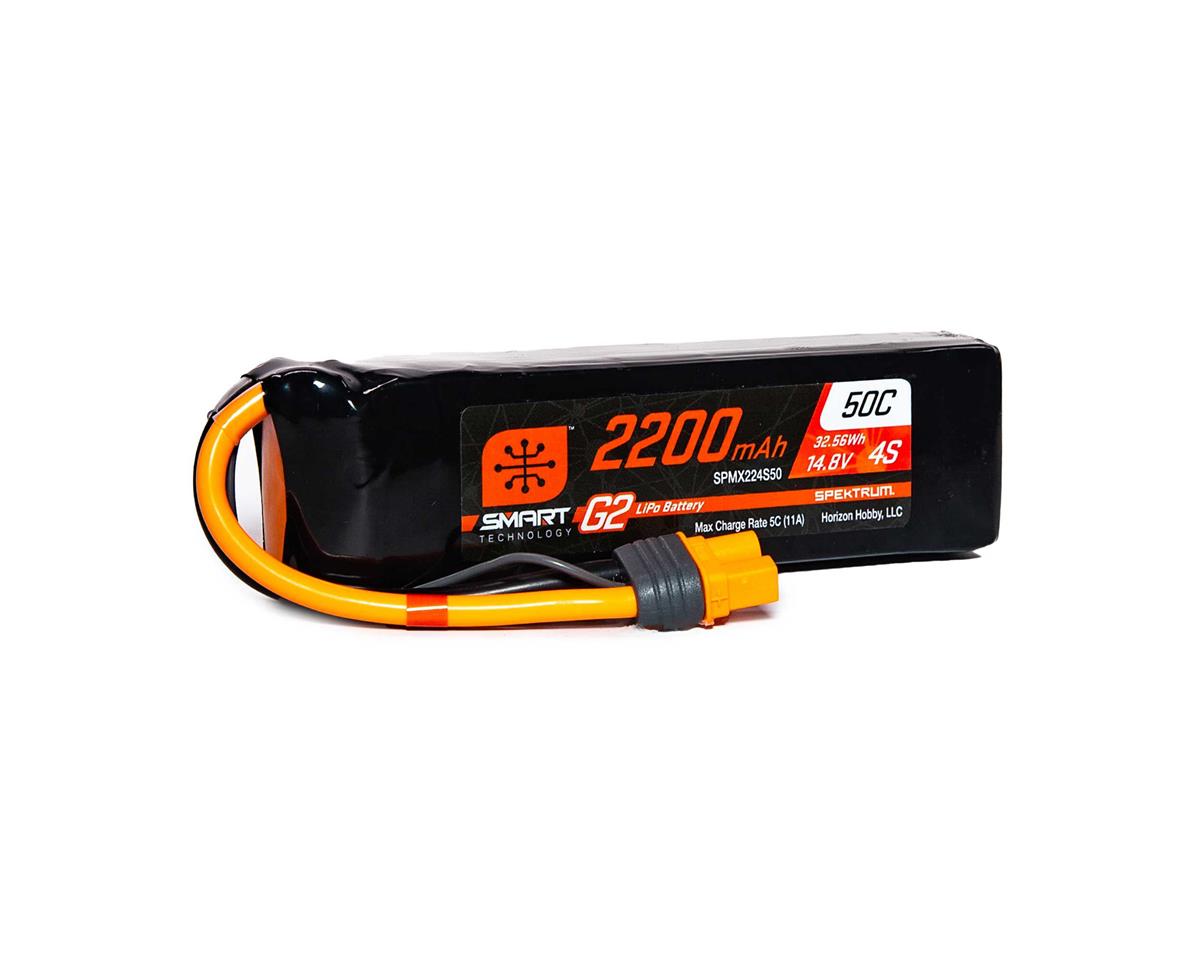 Spektrum RC 4S Smart G2 LiPo 50C Battery Pack (14.8V/2200mAh) w/IC3 Connector