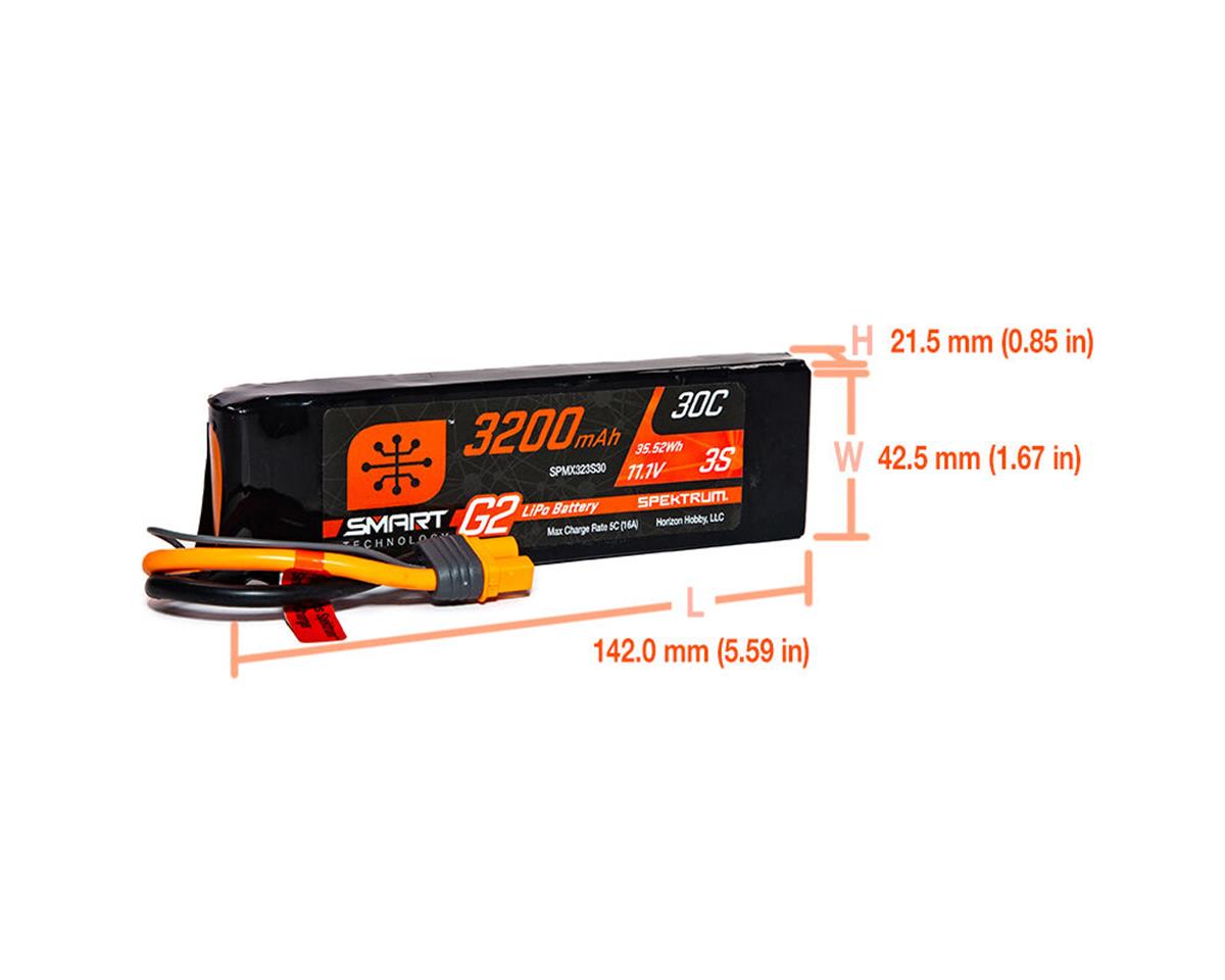 Spektrum RC 3S Smart G2 LiPo 30C Battery Pack (11.1V/3200mAh) w/IC3 Connector