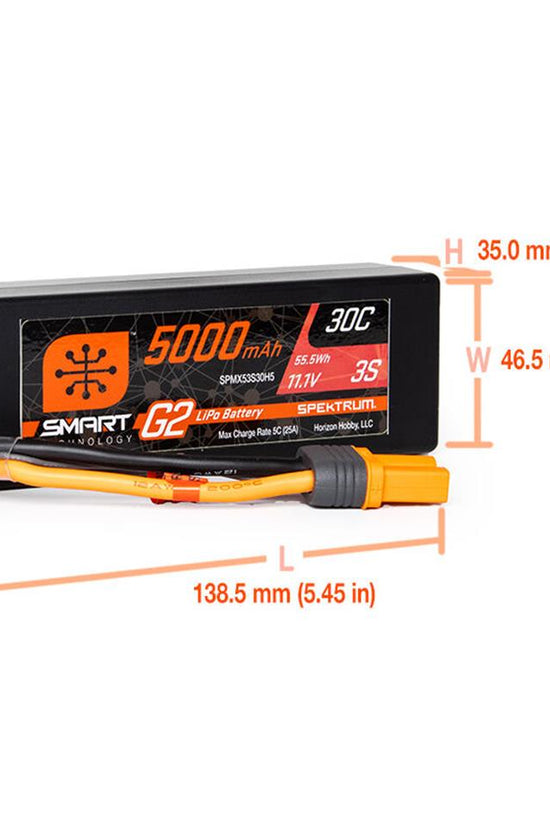 Spektrum RC 3S Smart G2 LiPo 30C Battery Pack (11.1V/5000mAh) w/IC5 Connector